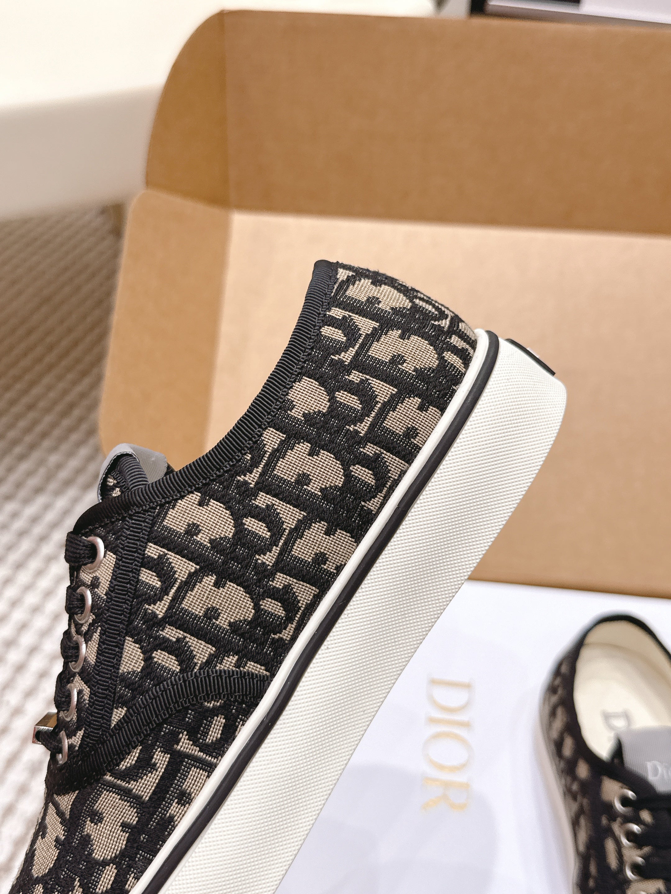 DIOR 26S SALTWIND SNEAKER IN BROWN BLACK FABRIC