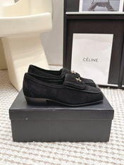 CHANEL 26S LOAFERS IN BLACK SUEDE WITH GOLD-TONE CC LOGO