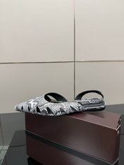 ALAIA 26S CUT-OUT SLINGBACK FLATS IN PYTHON-EMBOSSED LEATHER