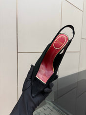 VALENTINO 26S POINTED-TOE SLINGBACKS IN BLACK SUEDE