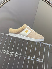 DIOR 25S DIOR STAR SNEAKERS IN NUDE PINK SUEDE AND WOOL