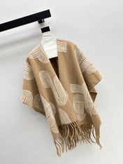 HERMES 25S JACQUARD CAPE COAT 321