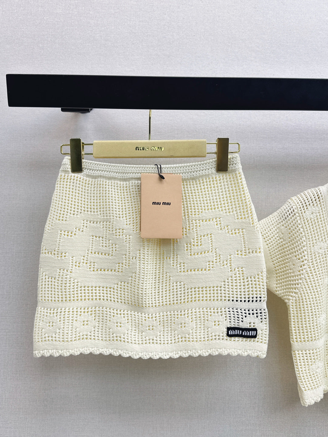 MIUMIU 26S KNIT TOP AND SKIRT SET STYLE 1042