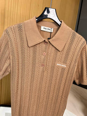 MIUMIU KNITTED POLO SHIRT STYLE 246