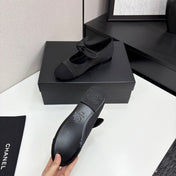 CC BALLET FLATS 25S IN BLACK FABRIC WITH BOW