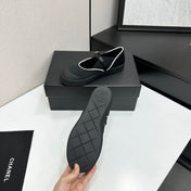 CHANEL 26S MARY JANE SNEAKERS IN BLACK FABRIC