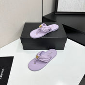 CHANEL 26S THONG SANDALS IN LIGHT PURPLE LAMBSKIN