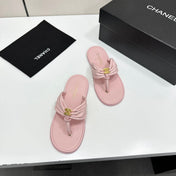 CHANEL 26S THONG SANDALS IN LIGHT PINK LAMBSKIN