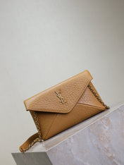 YSL 25S CALYPSO MINI 19 IN CARAMEL LAMBSKIN GOLD HARDWRE