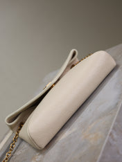 YSL 25S CALYPSO MINI 19 IN BLANC VINTAGE LAMBSKIN GOLD HARDWARE