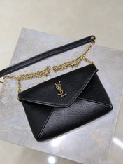 YSL 25S CALYPSO MINI 19 IN BLACK LAMBSKIN GOLD HARDWRE