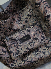YSL 25S AMALIA 50 IN NAVY MULTICOLOR  SILK TWILL GOLD HARDWRE