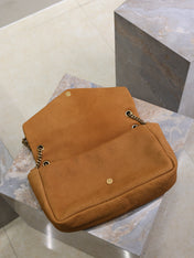 YSL 25S CALYPSO GM 38 IN BURNT ORANGE GRAINED CALFSKIN GOLD HARDWRE