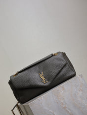 YSL 25S CALYPSO 30 IN DARK OLIVE GRAINED CALFSKIN GOLD HARDWARE