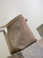 YSL 25S Y MAXI TOTE 50 IN DRY GRAIN SUEDE GOLD HARDWRE