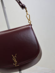 YSL 25S MINI VOLTAIRE 21 IN ROUGE CABERNET CALFSKIN SAINT LAURENT GOLD HARDWRE