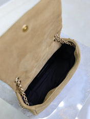 YSL 25S JAMIE 4.3 MINI 20 IN CARAMEL COGNAC SUEDE GOLD HARDWRE
