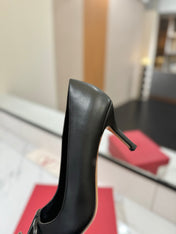 VALENTINO 26S HIGH HEELS 75 MM IN BLACK SMOOTH CALFSKIN