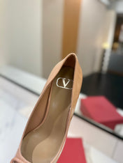 VALENTINO 26S HIGH HEELS 75 MM IN NUDE PATENT CALFSKIN