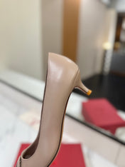 VALENTINO 26S HIGH HEELS 45 MM IN BEIGE SMOOTH CALFSKIN