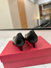 VALENTINO 26S HIGH HEELS 45 MM IN BLACK SMOOTH CALFSKIN