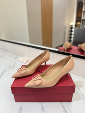 VALENTINO 26S HIGH HEELS 45 MM IN NUDE PATENT CALFSKIN