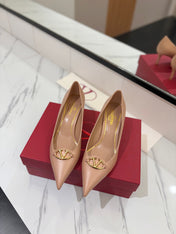 VALENTINO 26S POINTED-TOE PUMPS 65 MM IN NUDE SMOOTH CALFSKIN