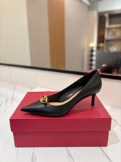 VALENTINO 26S POINTED-TOE PUMPS 65 MM IN BLACK SMOOTH CALFSKIN