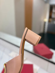 VALENTINO 26S HIGH-HEEL SANDALS 60 MM IN NUDE PINK CALFSKIN WITH GOLD HARDWARE