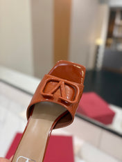 VALENTINO 26S HIGH-HEEL SANDALS 60 MM IN BROWN PATENT CALFSKIN