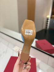 VALENTINO 26S HIGH-HEEL SANDALS 60 MM IN SKY BLUE PATENT CALFSKIN