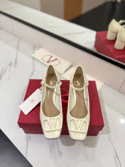 VALENTINO 26S MARY JANE HEELS 60 MM IN WHITE PATENT CALFSKIN