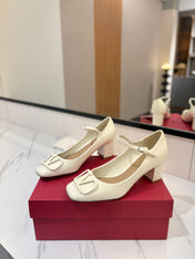VALENTINO 26S MARY JANE HEELS 60 MM IN WHITE PATENT CALFSKIN