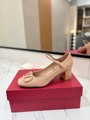 VALENTINO 26S MARY JANE HEELS 60 MM IN NUDE PATENT CALFSKIN
