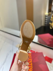 VLTN ESPADRILLE WEDGE SANDALS 25S 115 MM IN GOLD LAMBSKIN WITH GOLD HARDWARE