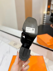 HM 26S HELIA SANDAL 70MM IN BLACK CALFSKIN