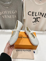 ROMY FLAT BALLERINA IN WHITE LAMBSKIN EMBELLISHED SILVER-TONED STUDS