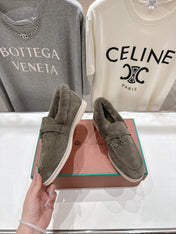 LP 25S SUMMER CHARMS WALK LOAFERS IN CHARCOAL BROWN SUEDE AND FLEECE