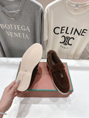 LP 25S SUMMER CHARMS WALK LOAFERS IN DARK BROWN SUEDE AND FLEECE