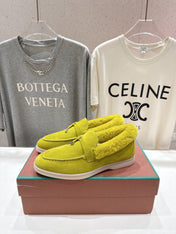 LP 25S SUMMER CHARMS WALK LOAFERS IN OLIVE YELLOW SUEDE AND FLEECE