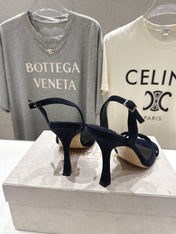 JIMMY CHOO 26S HIGH-HEELED SANDALS 100 MM IN BLACK VELVET