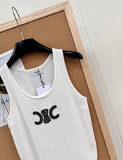 CELINE 26S SEQUIN KNIT TANK TOP 143