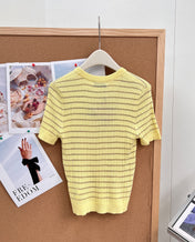 MIUMIU 26S SHORT-SLEEVE KNIT TOP 1451