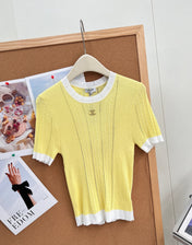 CHANEL 26S SHORT SLEEVE KNIT TOP 1610