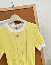 CHANEL 26S SHORT SLEEVE KNIT TOP 1610