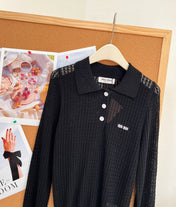 MIUMIU 26S LONG-SLEEVE POLO SHIRT 1254