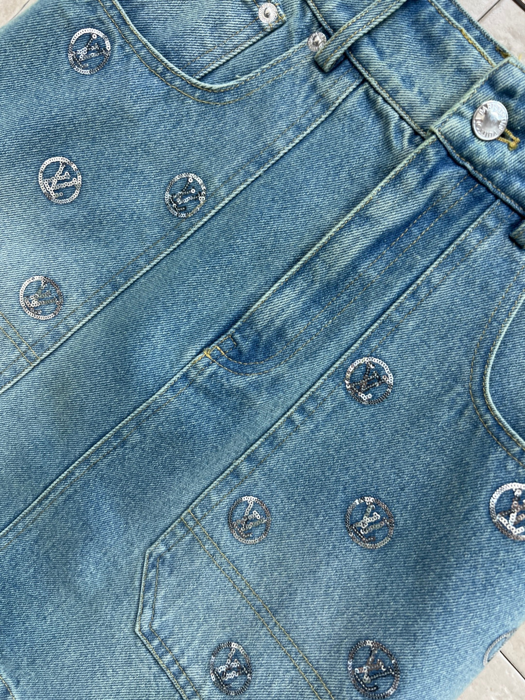 LV 25S DENIM MINI SKIRT 2877