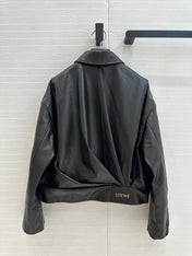 Loewe Draped Jacket Black Lambskin