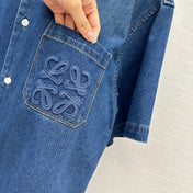 Loewe Denim Short-sleeved Shirt Blue Cotton