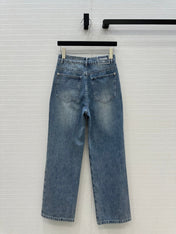 CC 25 Embroidered Pant Blue Denim Cotton